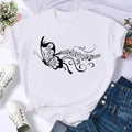 Women's Moon Print Short Sleeve T-Shirt Casual Cartoon Print Retro T-Shirt Graphic T Shirts Women Clothing Summer Streetwear Y2K