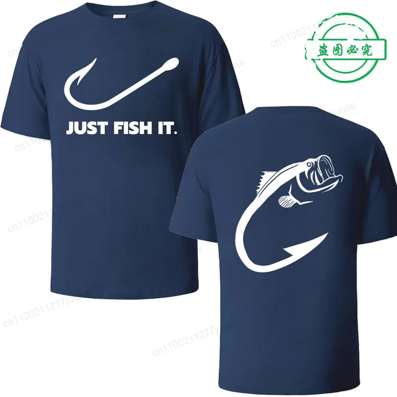 Fish Fishing Print Men T-Shirts Tops Men Fisherman Fish T-shirt Short Sleeve Fashion Brand New Loose Tees Summer Shirt for Male