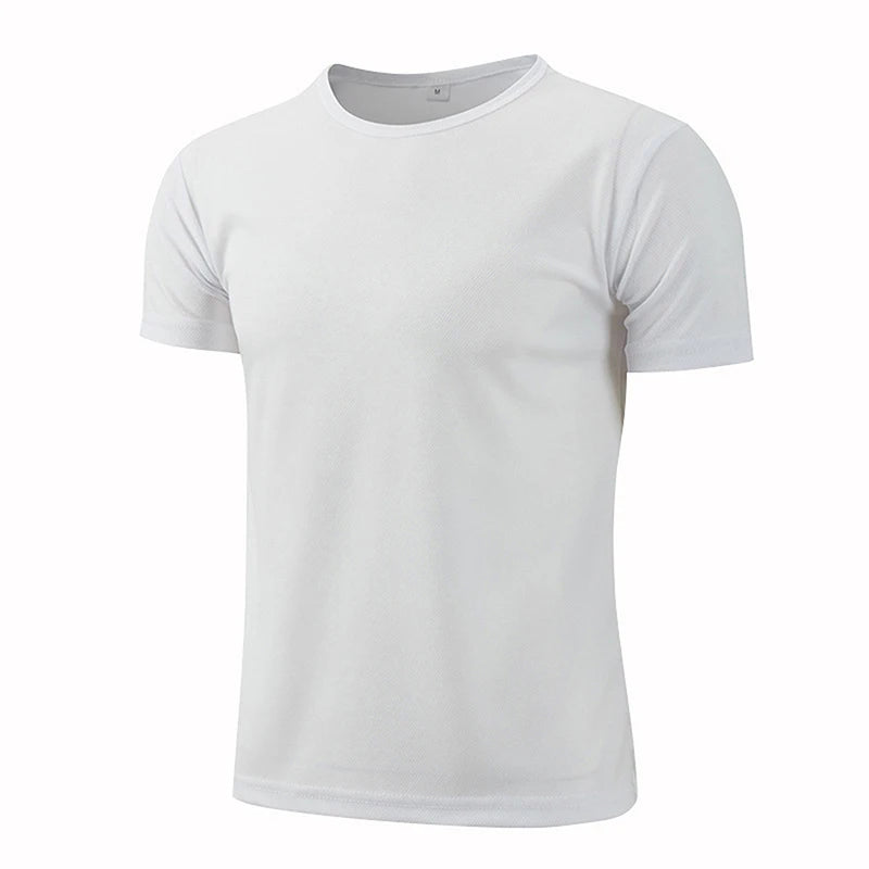 Women Men Quick Drying Short Sleeve Tees Summer Gym Running O-Neck T-Shirt Training Exercise Gym Sport Blank Tops For Printing