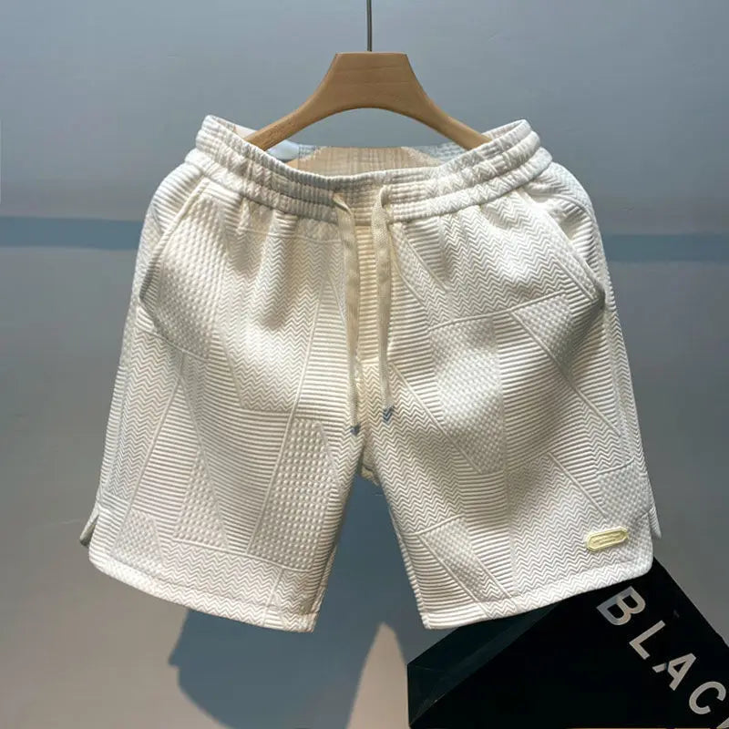 Clearance_Summer Running Shorts for Men Casual Jogging Sport Short Pants Wave Pattern Solid Color Drawstring Loose Dry Gym Sport