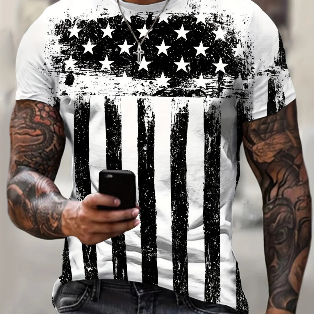 Men's Mexico 3D Pattern T-shirt Summer Casual Pullover Men's Fashion Loose Short Sleeve Top