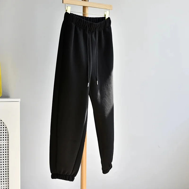 Women's Casual Straight-Leg Wide-Leggings Pale Grey Sports Trousers Winter 2024 New Style LULU Same As