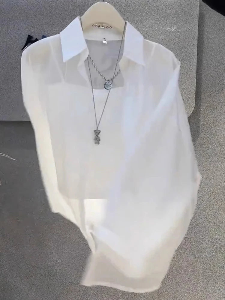 New 2026 Women's Ultra-Slippery Pearl Shiny Ice Sensation Sun Protection Shirt Loose Cardigan Outerwear Summer Fashion