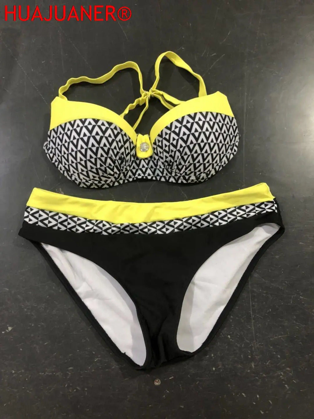 2026 New Swimsuit Red Push Up Bikini Set Women Swimwear Sexy Padded Adjustable Strap Bordered Bikinis Black Bathing Suit Tankini