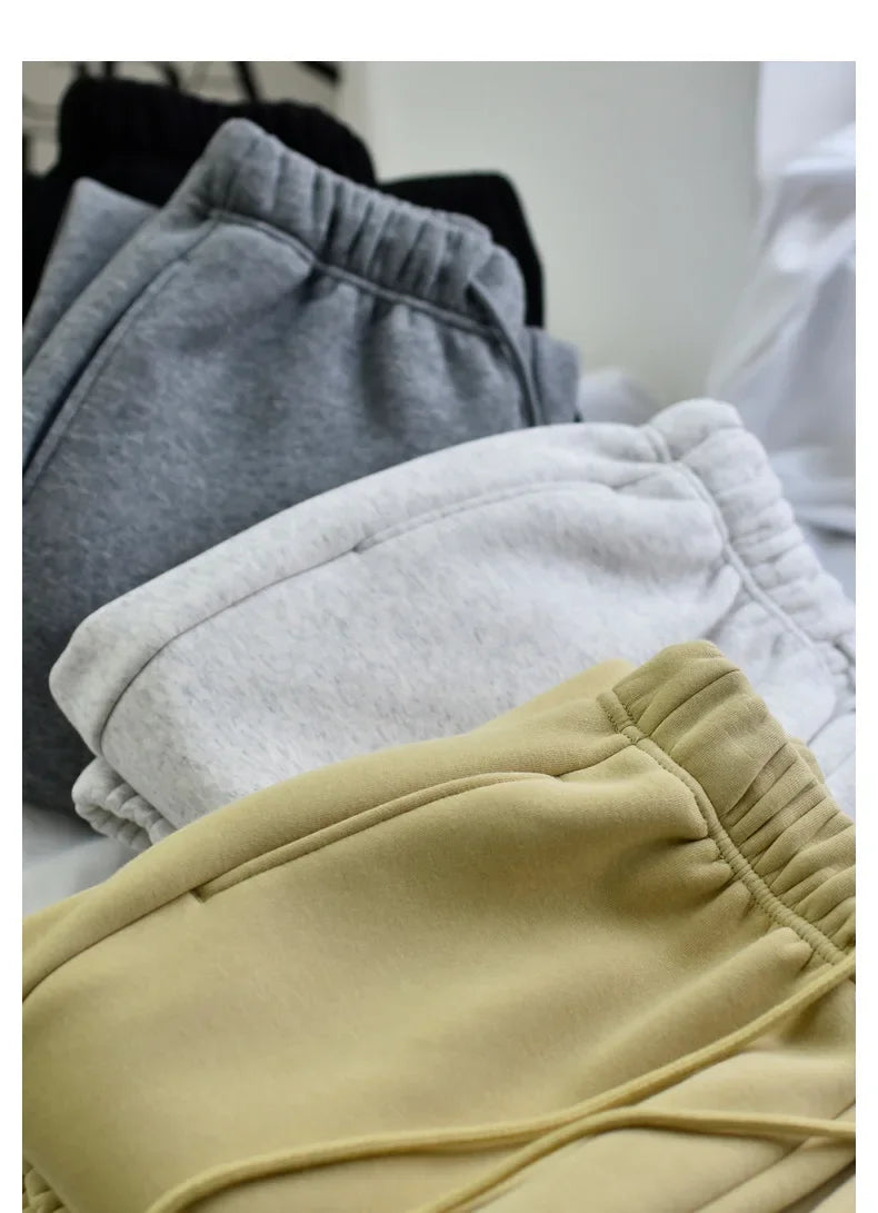 Women's Casual Straight-Leg Wide-Leggings Pale Grey Sports Trousers Winter 2024 New Style LULU Same As