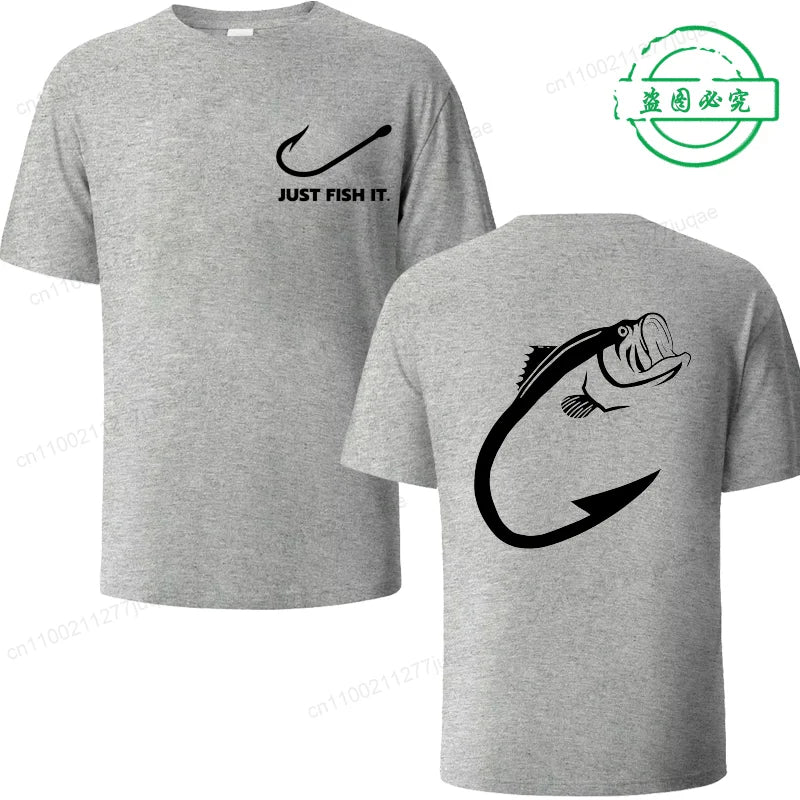 Fish Fishing Print Men T-Shirts Tops Men Fisherman Fish T-shirt Short Sleeve Fashion Brand New Loose Tees Summer Shirt for Male