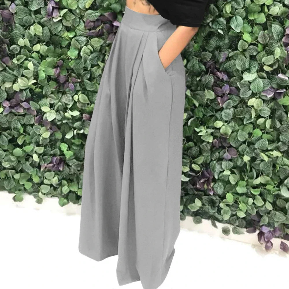 CM.YAYA Women Straight High Waist Pants Autumn Winter INS Streetwear Basic Wide Leg Long Trousers
