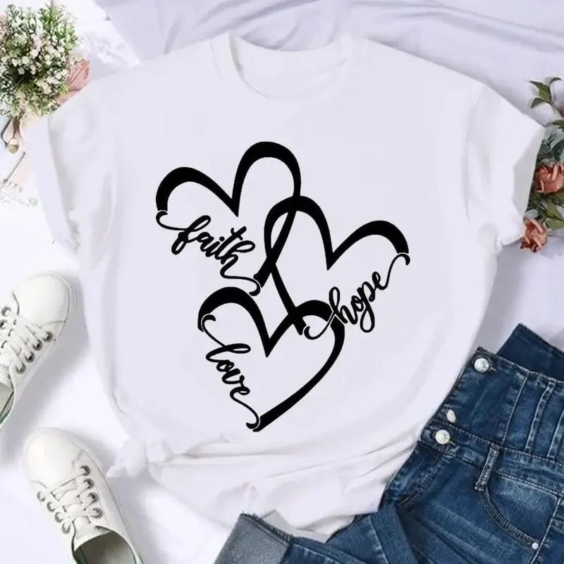 Women's Moon Print Short Sleeve T-Shirt Casual Cartoon Print Retro T-Shirt Graphic T Shirts Women Clothing Summer Streetwear Y2K