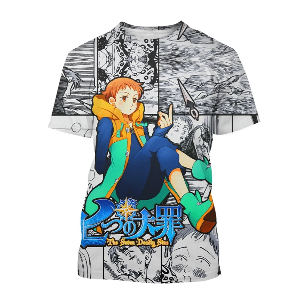 Summer Hot selling Anime Character Creative Design 3D Printing Cool and Personalized Fashion T-shirt