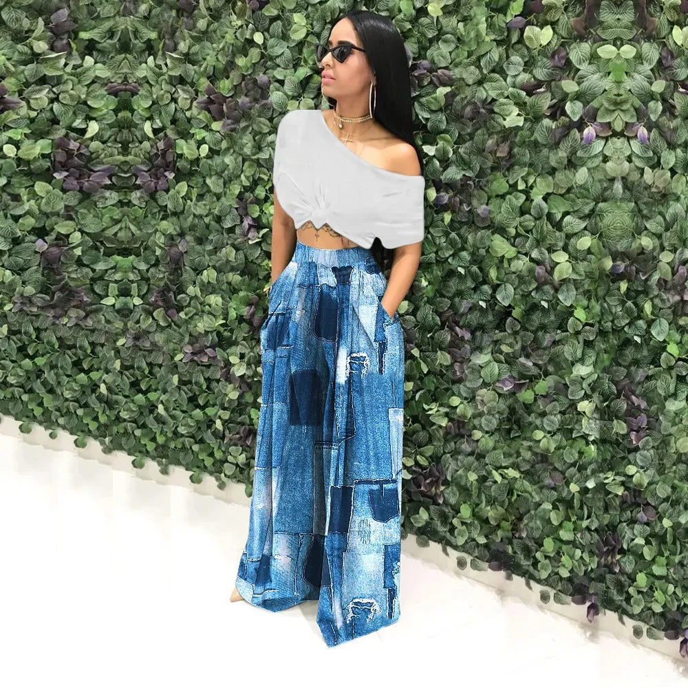 CM.YAYA Women Straight High Waist Pants Autumn Winter INS Streetwear Basic Wide Leg Long Trousers