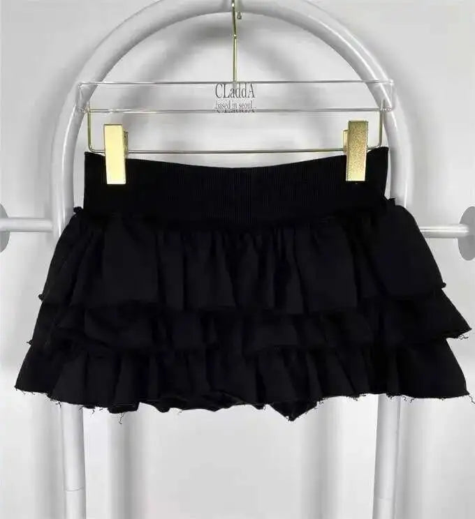 Sweet And Spicy Ballet F-length Skirt With Elastic Waist And Lace Hem Flared Cake-aped Ort Skirt For Young Women 8PO5