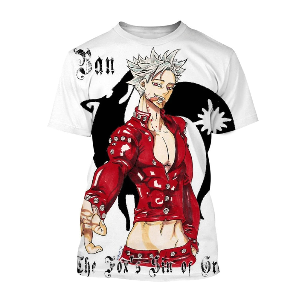 Summer Hot selling Anime Character Creative Design 3D Printing Cool and Personalized Fashion T-shirt