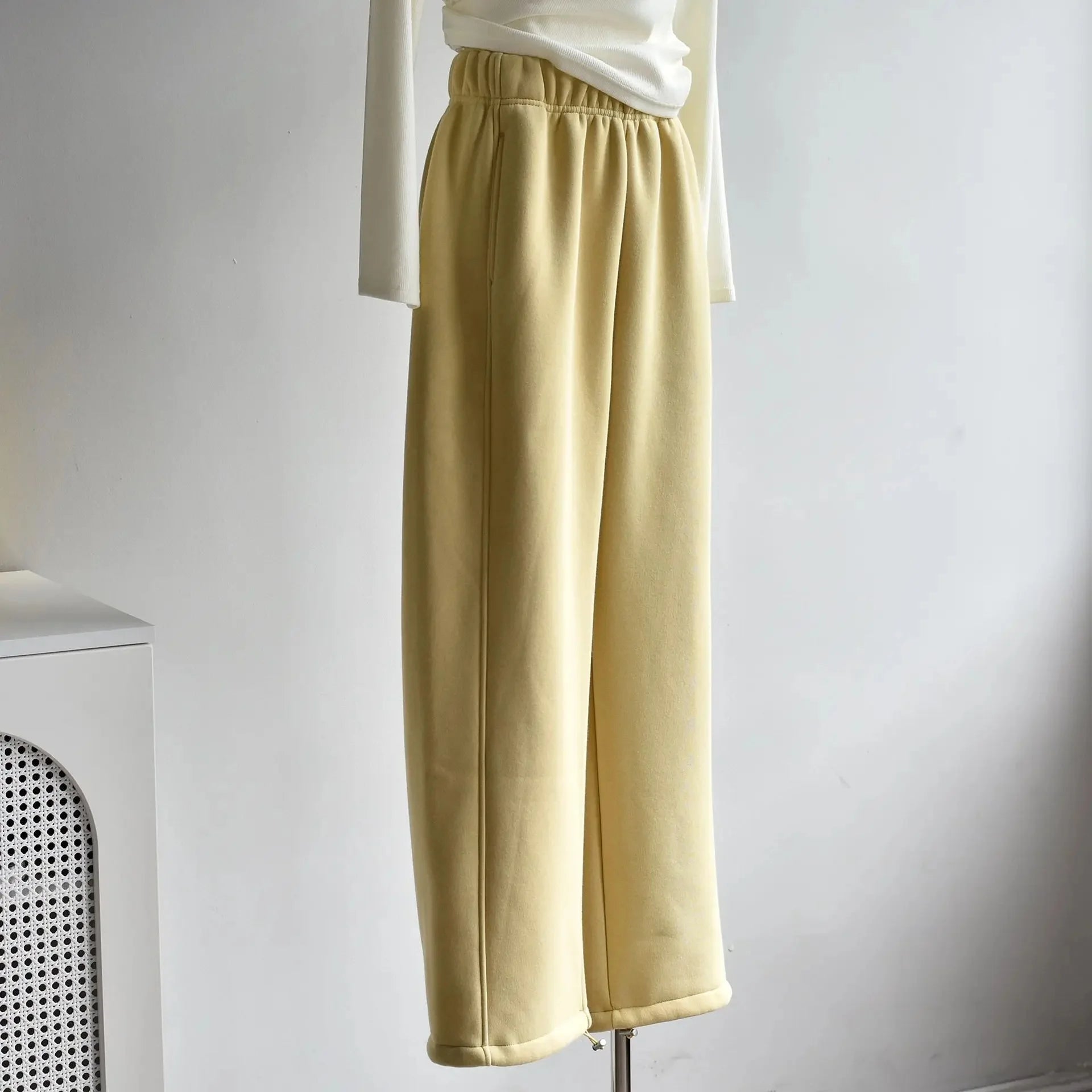 Women's Casual Straight-Leg Wide-Leggings Pale Grey Sports Trousers Winter 2024 New Style LULU Same As