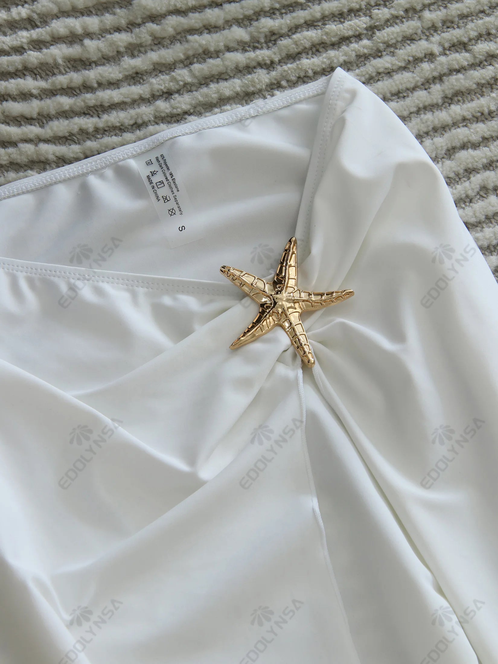 2 Piece Swimsuits for Elegant Women Starfish One Piece Bathing Suits with High Split Skirt Cover ups Sexy Halter Bikini Sets K59
