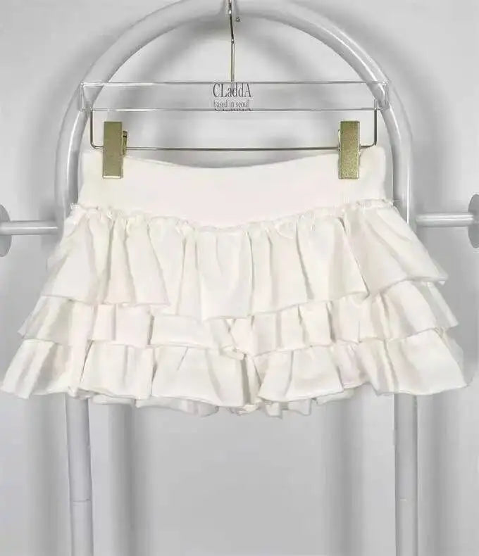 Sweet And Spicy Ballet F-length Skirt With Elastic Waist And Lace Hem Flared Cake-aped Ort Skirt For Young Women 8PO5
