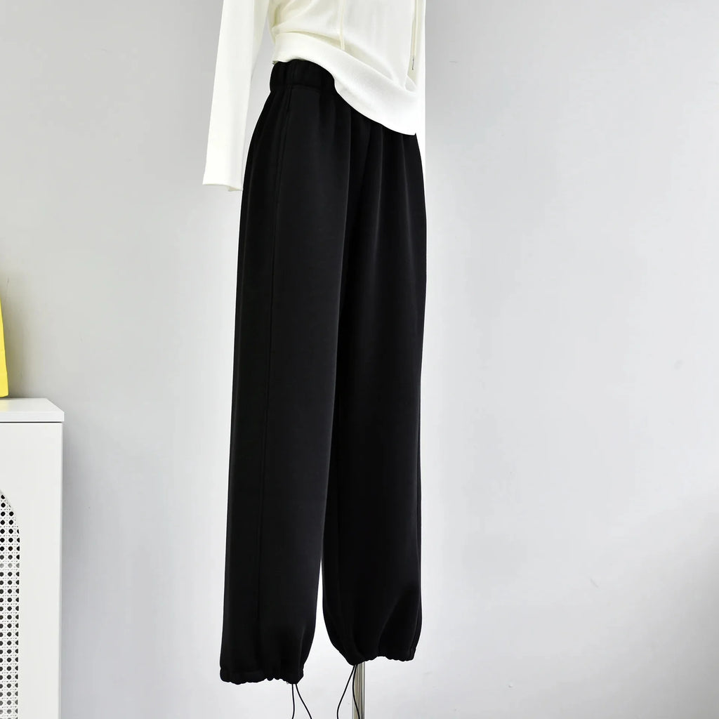 Women's Casual Straight-Leg Wide-Leggings Pale Grey Sports Trousers Winter 2024 New Style LULU Same As