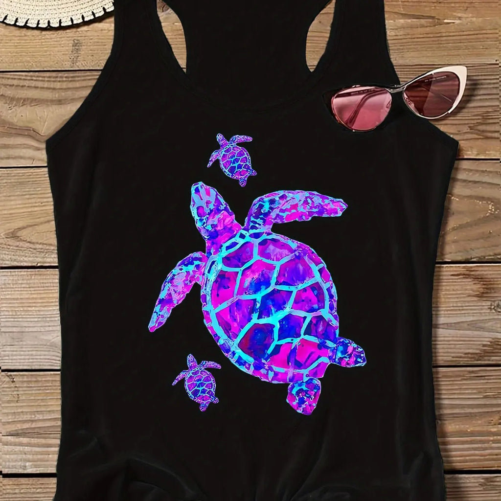 printed Summer women's loose and personalized dream catcher mesh printed vest top T-shirt comfortable sleeveless