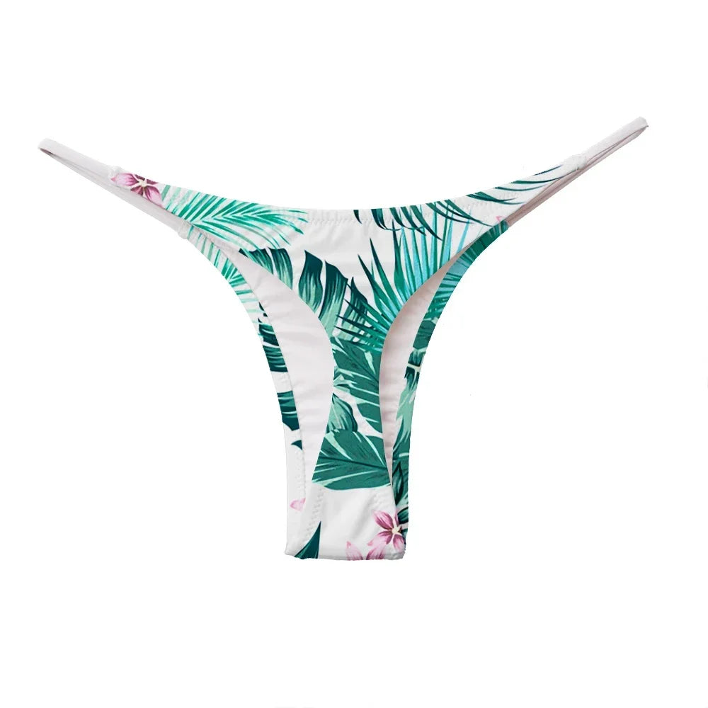 Womens Sexy Swimsuit  Swimwear Brazilian Biquini Plus Size  Bikinis Bottom T-back Cheeky Bottoms Thong Bathing Suit Women