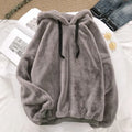 Plus Velvet Hoodies Women Hooded Thicker Furry Cozy Korean Fashion Couples Simple Winter Warm Coats Loose Outwear Slouchy Ins