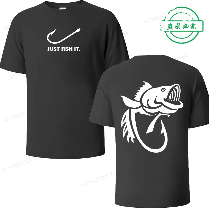 Fish Fishing Print Men T-Shirts Tops Men Fisherman Fish T-shirt Short Sleeve Fashion Brand New Loose Tees Summer Shirt for Male