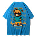 Cotton Fashion Bear Pattern Printed Men's T Shirt Round Neck Loose Tops Breathable Comfortable Casual Oversized Women Clothing