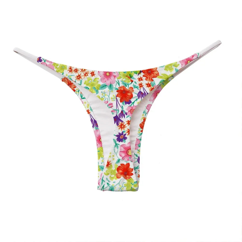 Womens Sexy Swimsuit  Swimwear Brazilian Biquini Plus Size  Bikinis Bottom T-back Cheeky Bottoms Thong Bathing Suit Women