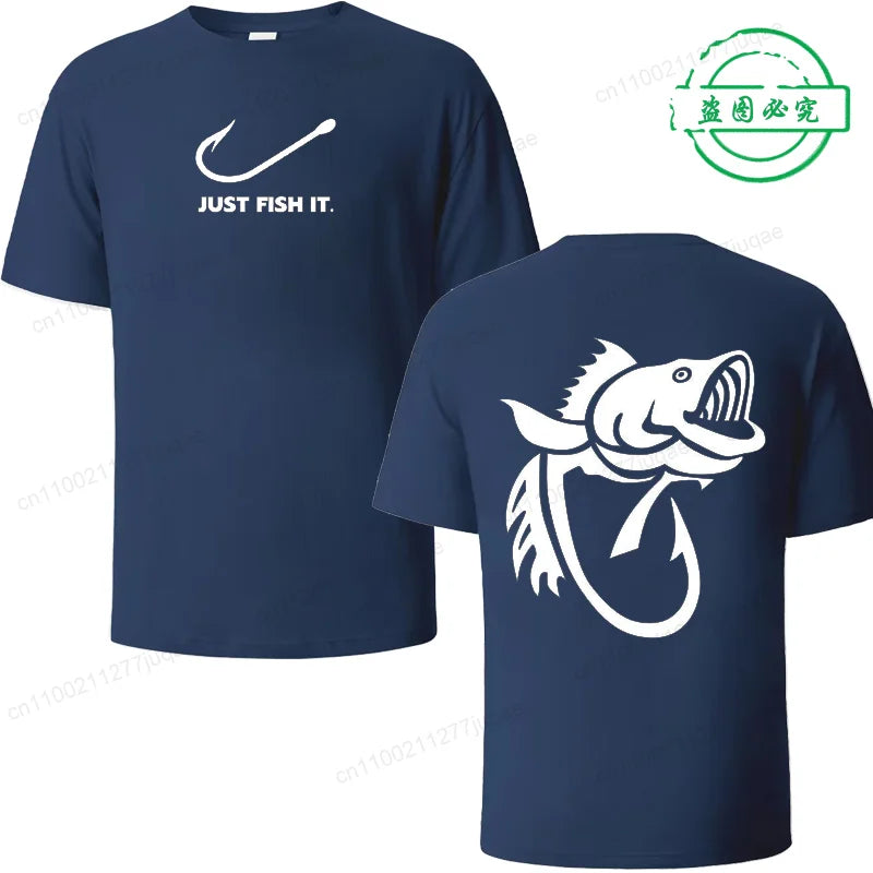Fish Fishing Print Men T-Shirts Tops Men Fisherman Fish T-shirt Short Sleeve Fashion Brand New Loose Tees Summer Shirt for Male