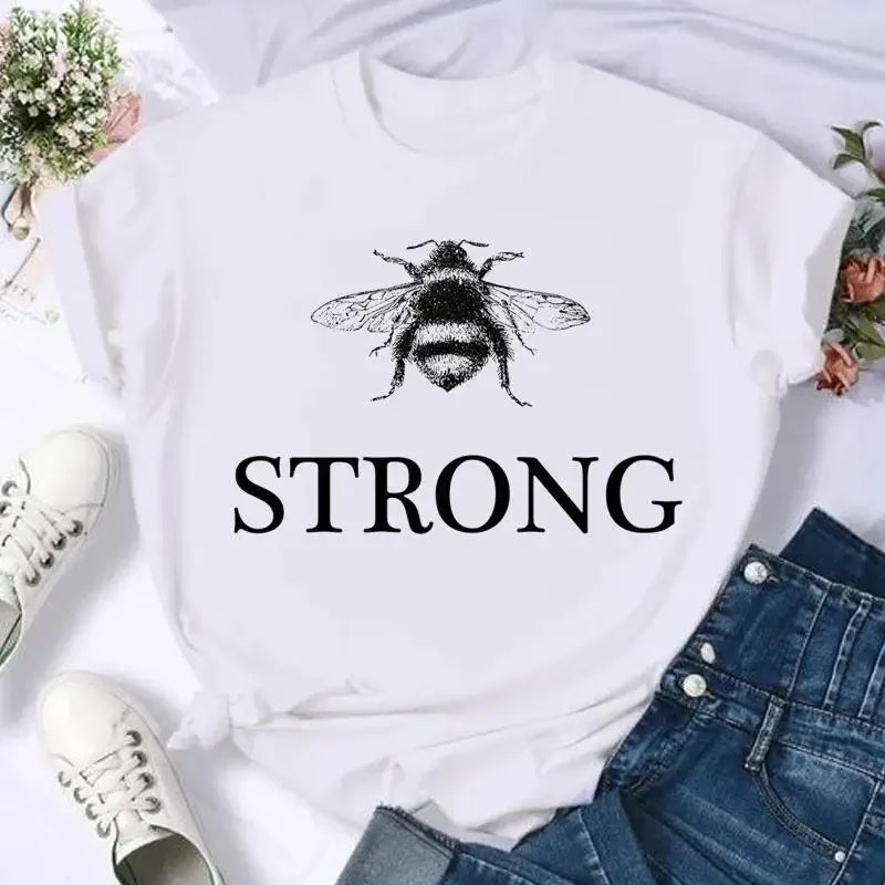Women's Moon Print Short Sleeve T-Shirt Casual Cartoon Print Retro T-Shirt Graphic T Shirts Women Clothing Summer Streetwear Y2K