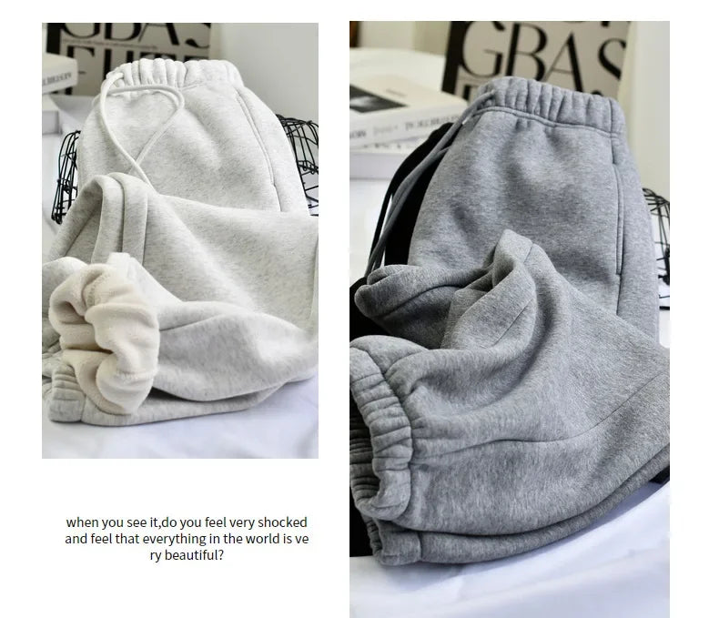 Women's Casual Straight-Leg Wide-Leggings Pale Grey Sports Trousers Winter 2024 New Style LULU Same As