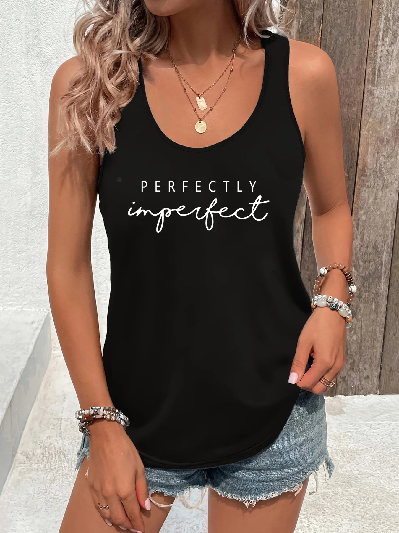 printed Summer women's loose and personalized dream catcher mesh printed vest top T-shirt comfortable sleeveless