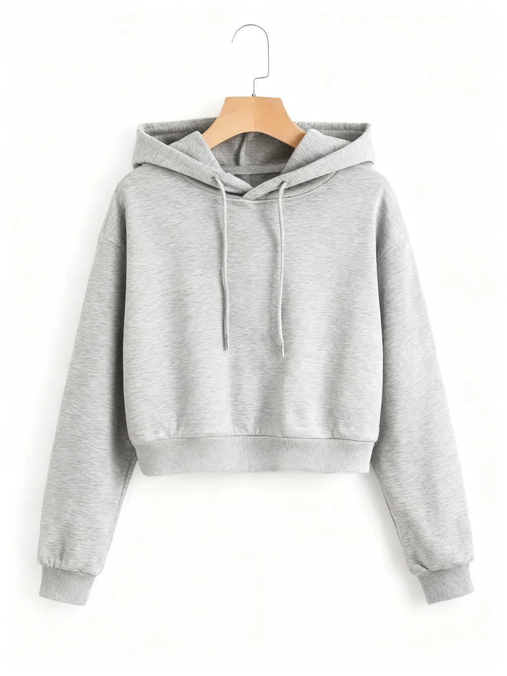 Street Style Solid Color Autumn Winter Cropped Sweatshirt Crop Top Hoodie Y2k Sweatshirts Fashion Casual Style Clothes