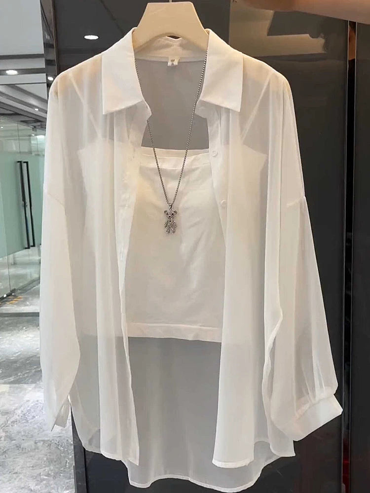 New 2026 Women's Ultra-Slippery Pearl Shiny Ice Sensation Sun Protection Shirt Loose Cardigan Outerwear Summer Fashion