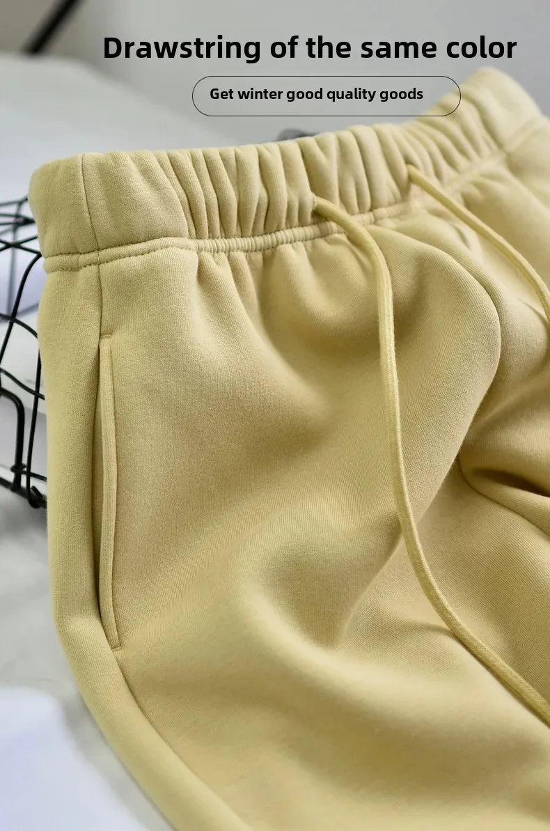 Women's Casual Straight-Leg Wide-Leggings Pale Grey Sports Trousers Winter 2024 New Style LULU Same As