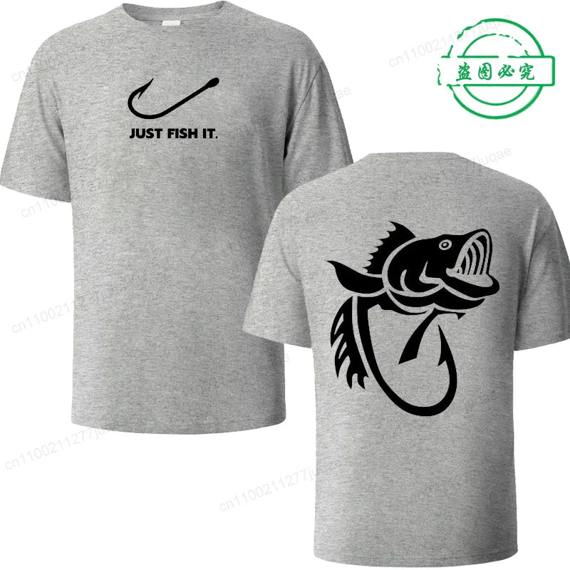Fish Fishing Print Men T-Shirts Tops Men Fisherman Fish T-shirt Short Sleeve Fashion Brand New Loose Tees Summer Shirt for Male