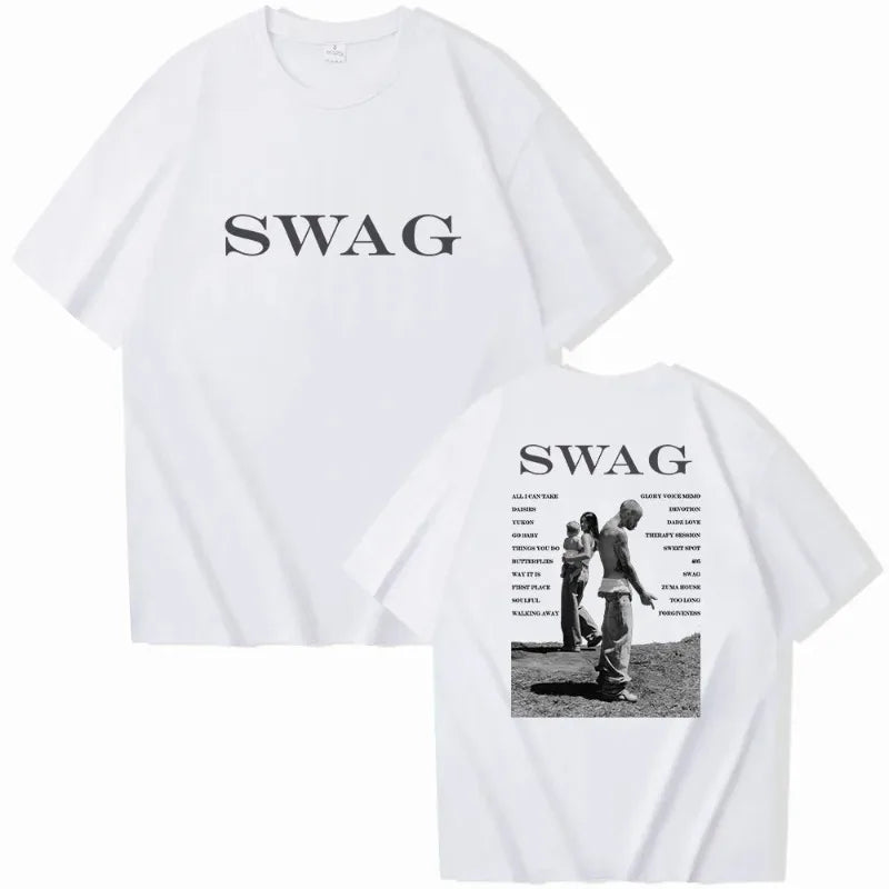 Bieber SWAG 2025 Justin Album T-shirt 2 Sided O-Neck Short Sleeve Shirts Fans Gift