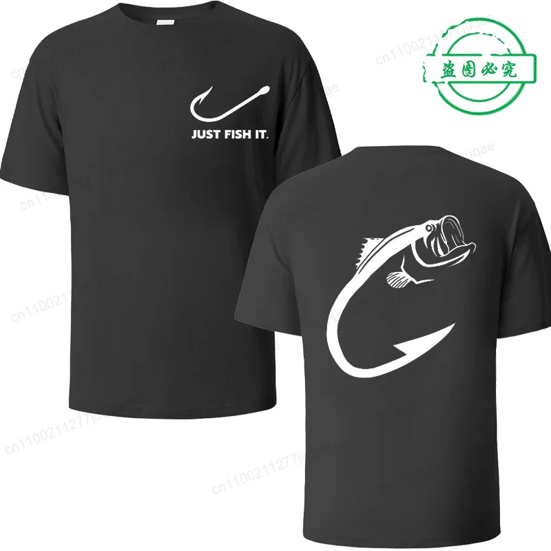 Fish Fishing Print Men T-Shirts Tops Men Fisherman Fish T-shirt Short Sleeve Fashion Brand New Loose Tees Summer Shirt for Male
