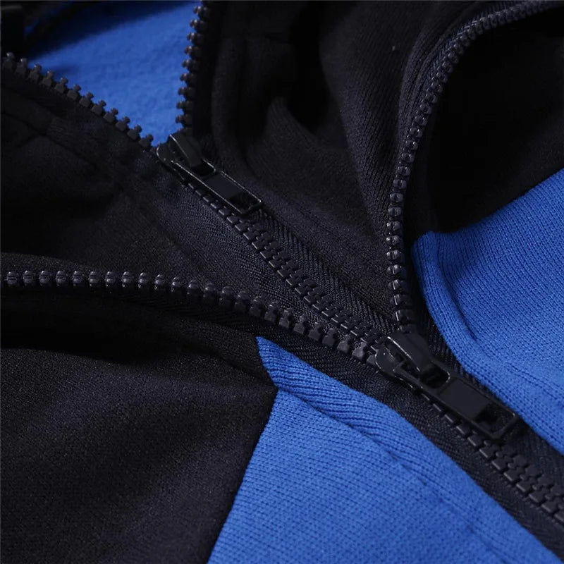 Everlast 2025 Spring Autumn Popular Comfortable Sports Sets Men's Cardigan Zipper Splicing Hoodies+Casual Sweatpants Suit
