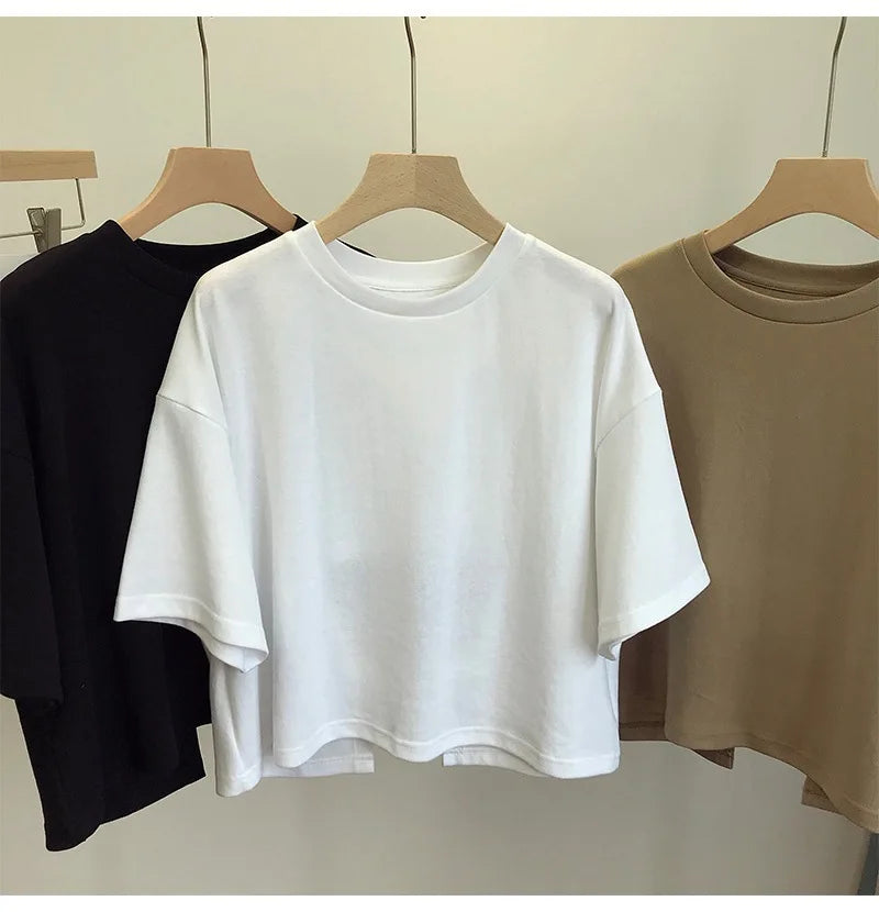 Summer Clothes Korean Sexy Backless Short O-Neck Women Casual Solid Color T-Shirt Short Sleeve Girl Tee Shirt Fashion Tops