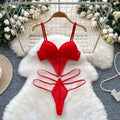 Women Hotsweet hollow out backless lace slim Vintage Straps Bodysuits Chic Jumpsuits Top Clothing