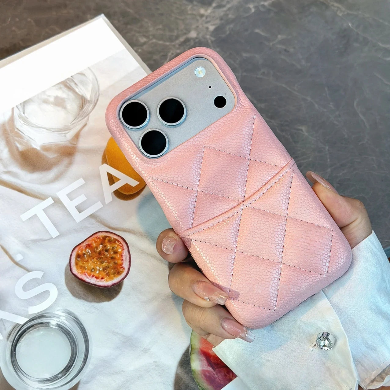 Luxury Lychee Texture Leather Card Bag Solid Color Wallet Phone Case for iPhone 17 16 15 14 Pro Max Black White PU Hard Cover