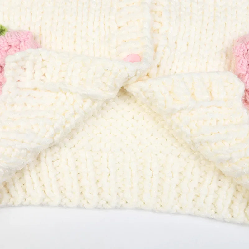 Spring Autumn Women Sweet Strawberry Sweater Cardigan Shirts Denim Pants 1 or 3 Piece Set Lady Fashion Knit Tops Jeans Outfits