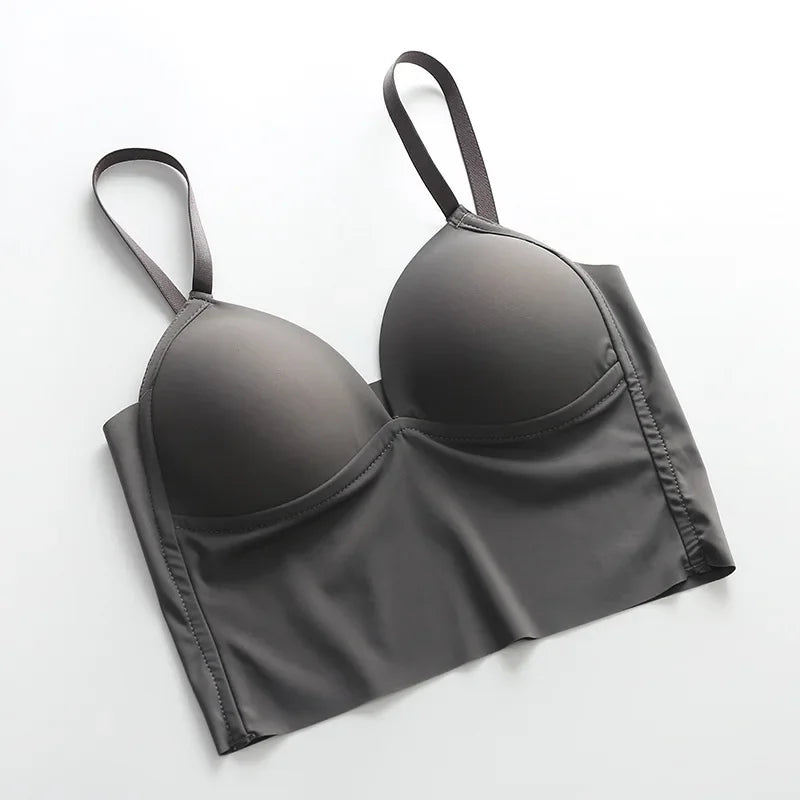 Sexy solid color crop tops sports spaghetti strap tanke top women built in bra off shoulder sleeveless omighty camisole hot