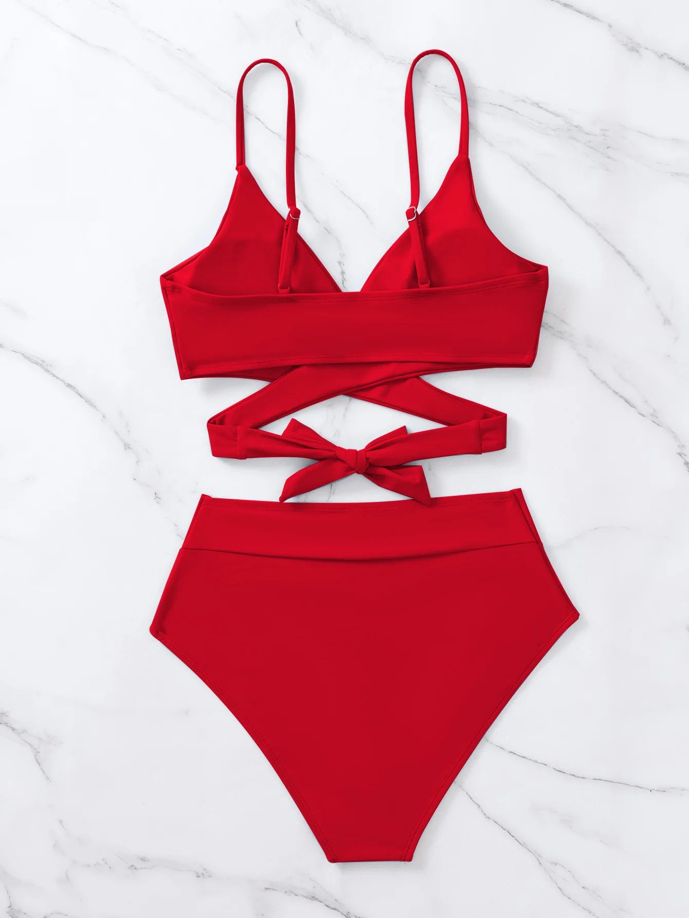 2023 New Bikini Solid Two Piece Sets for Women's Swimsuit Strap Comfortable Fabric Split Black Swimwear Stylish and Innovative