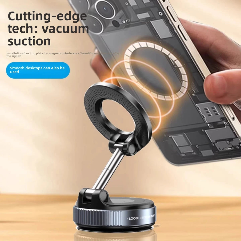Strong Magnetic Car  Phone  Holder Foldable 360° Adjustable Vacuum Suction Mount Universal for Car, Desk, Bathroom