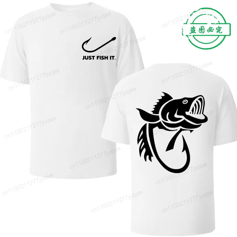 Fish Fishing Print Men T-Shirts Tops Men Fisherman Fish T-shirt Short Sleeve Fashion Brand New Loose Tees Summer Shirt for Male