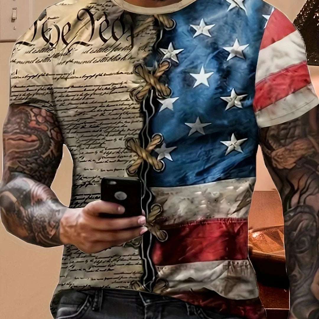 Men's Mexico 3D Pattern T-shirt Summer Casual Pullover Men's Fashion Loose Short Sleeve Top