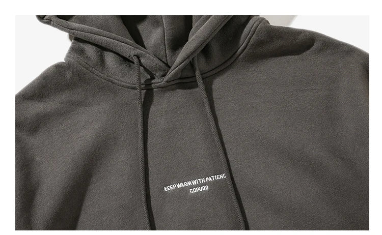 Japanese Streetwear High Quality Hip Hop Thin Fleece Hoodie Men Clothing Harajuku Casual Sweatshirt Korean Couple Pullover Male