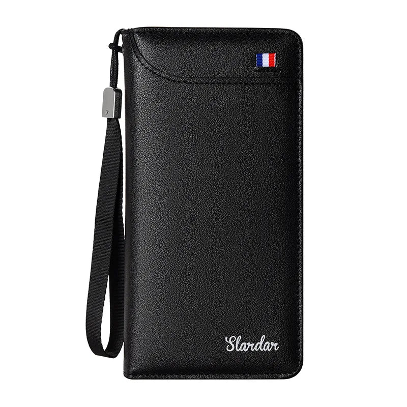 Fashionable Men Handhold Bag New Style Business Zippered Large Purse Phone Case