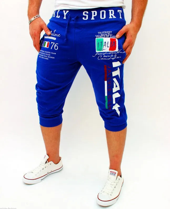 Men's Athletic Shorts Sweat Shorts Capri Pants Drawstring Print Letter Sports Outdoor Weekend Streetwear Stylish Sweatpants Male