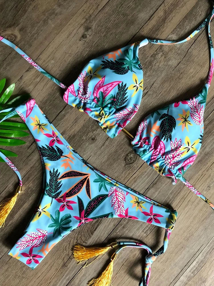 Micro Bikini 2023 Sexy Women Swimsuit Female Rib Bikini Set Push Up Women Swimwear Brazilian Swimming Suit Bathing Suit